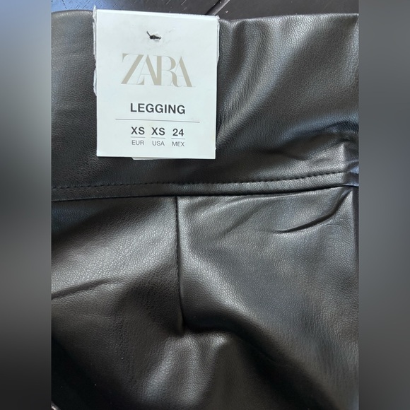 Zara Dark Faux Leather Leggings - Picture 3 of 4